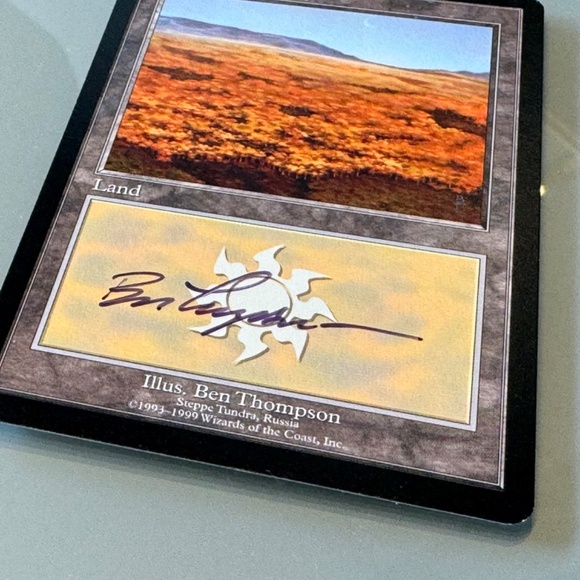Magic MTG Deckmaster - Plains, Steppe Tundra (14), European Lands - Autographed - Picture 3 of 3